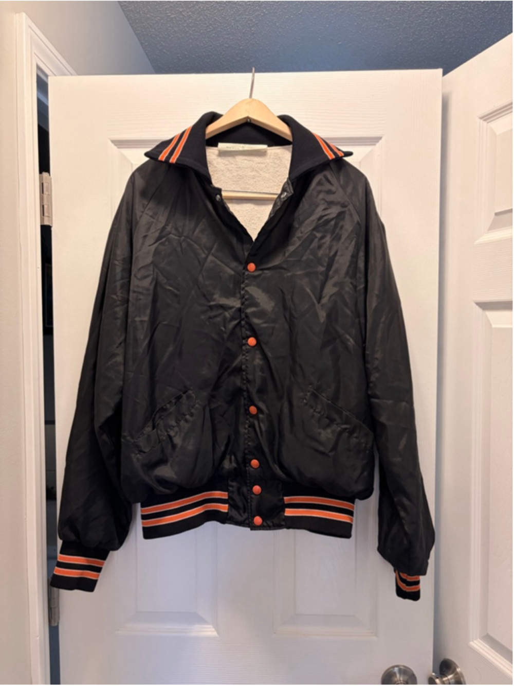 Men's Holloway Black & Orange Glasco Electric Bomber Jacket XL